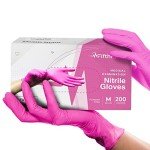 Fuchsia Nitrile Disposable Gloves - 200 Count