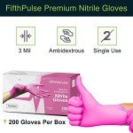 Fuchsia Nitrile Disposable Gloves - 200 Count