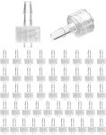 QWORK 1/8" Male Luer Lock Hose Barb Adapter, 50 Pcs