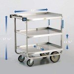 Lakeside Stainless Steel Utility Cart with 3 Shelves