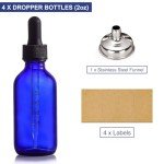 2 oz Glass Dropper Bottles - 4 Pack