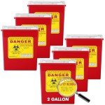 2 Gallon Biohazard Sharps Disposal Containers (6 Pack)