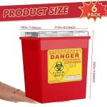 2 Gallon Biohazard Sharps Disposal Containers (6 Pack)