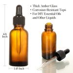 4 Pack 2 oz Dark Amber Dropper Bottles Set
