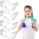 4 Pack Kid Safety Glasses - Clear Lens Goggles