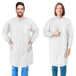 Disposable Knee-Length Lab Coats, Pack of 10