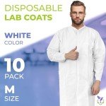 Disposable Knee-Length Lab Coats, Pack of 10