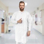 Disposable Knee-Length Lab Coats, Pack of 10