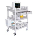 3-Tier Rolling Medical Utility Cart with Storage