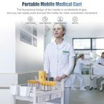 3-Tier Rolling Medical Utility Cart with Storage