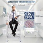 3-Tier Rolling Medical Utility Cart with Storage