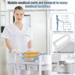 3-Tier Rolling Medical Utility Cart with Storage
