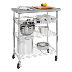 Seville Classics Stainless Steel Utility Cart, 30" x 20