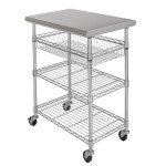 Seville Classics Stainless Steel Utility Cart, 30" x 20