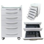 5-Drawer Mobile Stainless Steel File Storage Cabinet