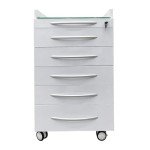 5-Drawer Mobile Stainless Steel File Storage Cabinet