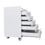 5-Drawer Mobile Stainless Steel File Storage Cabinet