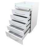 5-Drawer Mobile Stainless Steel File Storage Cabinet
