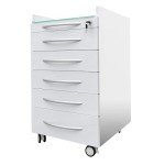 5-Drawer Mobile Stainless Steel File Storage Cabinet