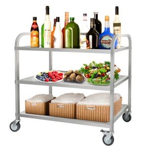 RAYOCON 3-Tier Stainless Steel Utility Cart with Wheels
