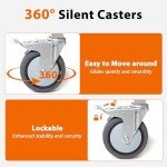 RAYOCON 3-Tier Stainless Steel Utility Cart with Wheels