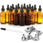 24 Pack of 2 oz Dark Amber Dropper Bottles