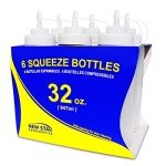 Star Foodservice 32 oz Clear Squeeze Bottles - 6 Pack