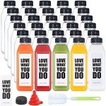16oz Clear Plastic Juice Bottles with Caps - 30pcs