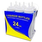 Clear Plastic Squeeze Bottles, 24 oz, Pack of 6