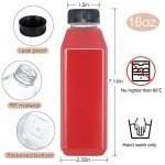 16oz Clear Plastic Juice Bottles with Caps - 30pcs