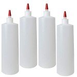 32oz HDPE Plastic Squeeze Bottles - Pack of 4