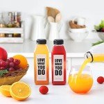 16oz Clear Plastic Juice Bottles with Caps - 30pcs