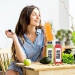 16oz Clear Plastic Juice Bottles with Caps - 30pcs