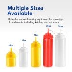 16 oz Red Wide Mouth Squeeze Bottles - Pack of 6
