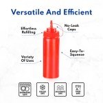 16 oz Red Wide Mouth Squeeze Bottles - Pack of 6