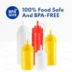 16 oz Red Wide Mouth Squeeze Bottles - Pack of 6