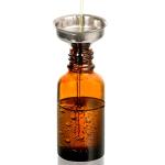 4 Pack Amber Glass Eye Dropper Bottles with Funnels