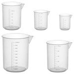 Stonylab Clear Plastic Beaker Set - 5 Sizes