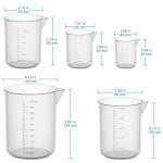 Stonylab Clear Plastic Beaker Set - 5 Sizes