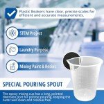 Clear Disposable Plastic Beakers 400ml, Set of 50