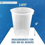 Clear Disposable Plastic Beakers 400ml, Set of 50