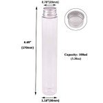 15 Pack 100ml Clear Plastic Test Tubes with Caps
