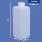 Square Plastic Lab Reagent Bottles - 2 Pack