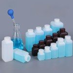 Square Plastic Lab Reagent Bottles - 2 Pack