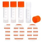 100 Pcs 2ml Plastic Cryogenic Vials with Caps