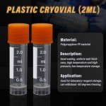 100 Pcs 2ml Plastic Cryogenic Vials with Caps
