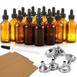 24 Pack of 2 oz Dark Amber Dropper Bottles