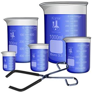Karter Scientific Glass Beaker Set with Tongs