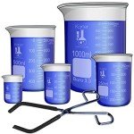 Karter Scientific Glass Beaker Set with Tongs