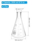 PATIKIL 2000ml Erlenmeyer Flask Set, 2 Pcs